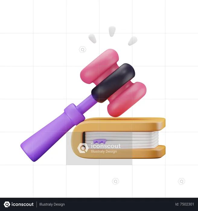 Book And Hammer  3D Icon