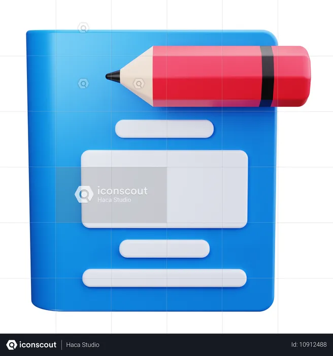 Book And Pencil  3D Icon