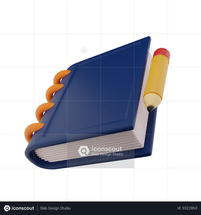 Book And Pencil  3D Icon
