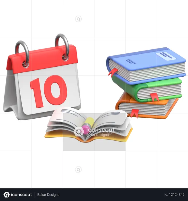 Book And Study  3D Icon