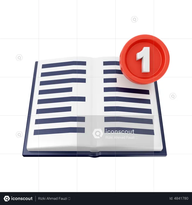 Book Notification  3D Icon