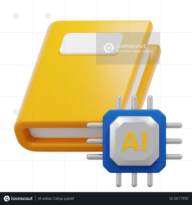 BOOK OF AI KNOWLEDGE  3D Icon