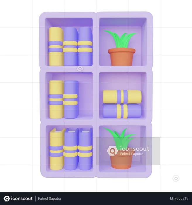 Book Shelf  3D Illustration