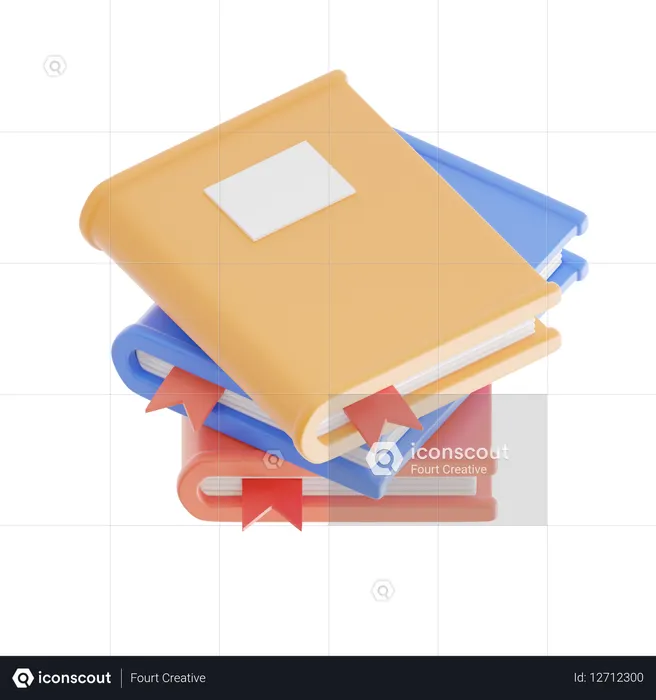 Book Stack  3D Icon