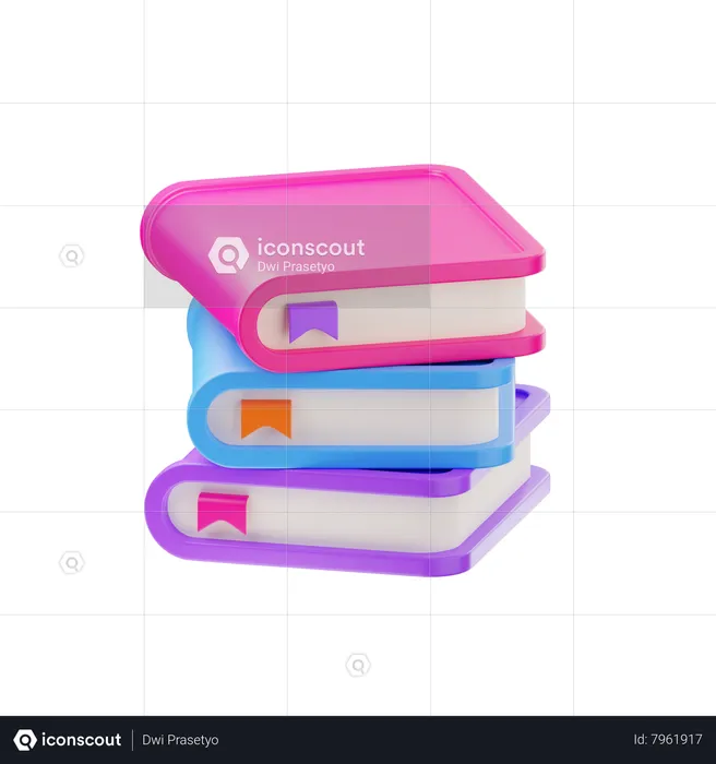 Book Stack  3D Icon