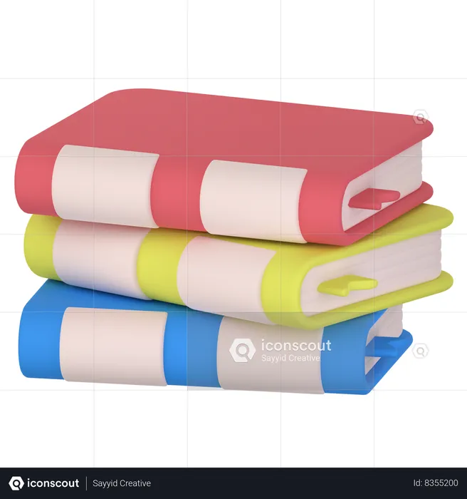 Book Stack  3D Icon