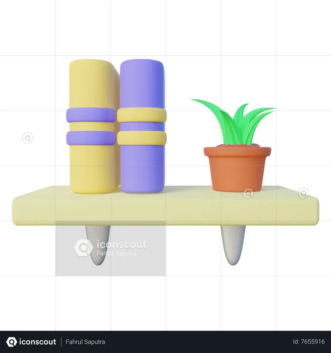 Book Wall Shelf  3D Illustration