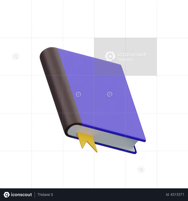 Book with bookmark  3D Illustration