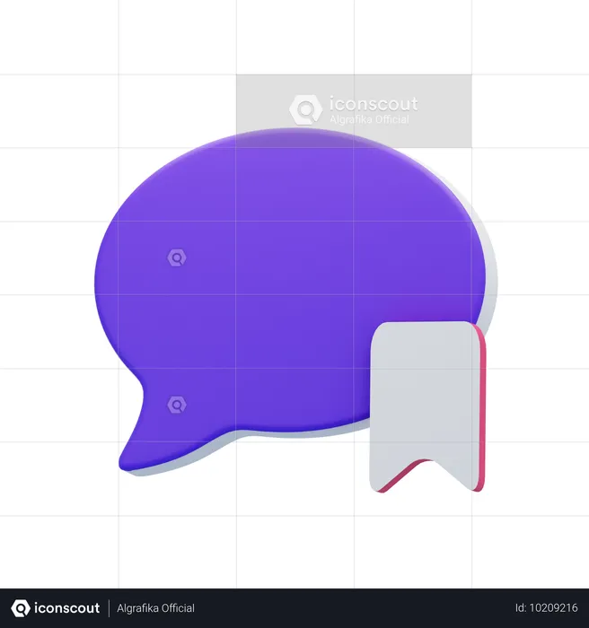 Bookmark Chat Bubble  3D Icon