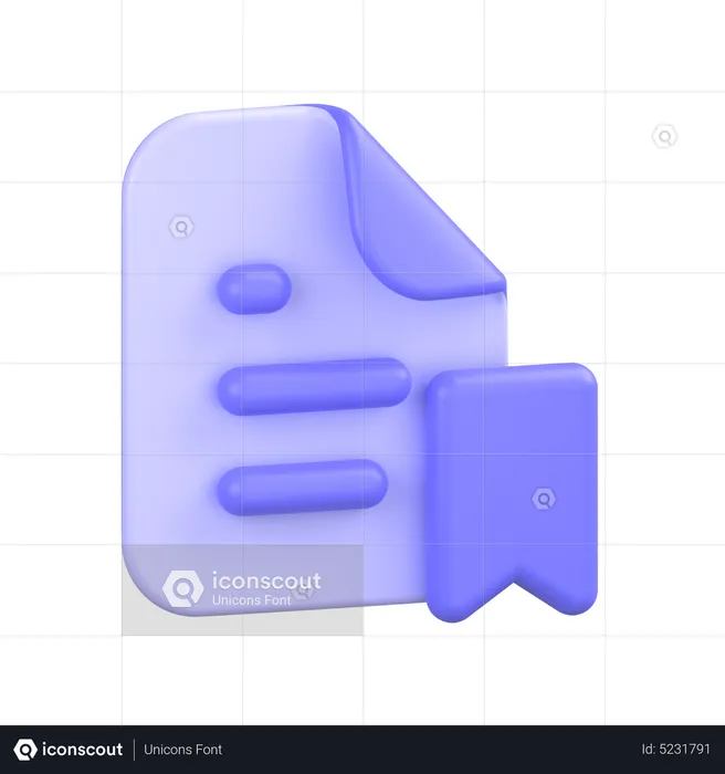 북마크 문서  3D Icon