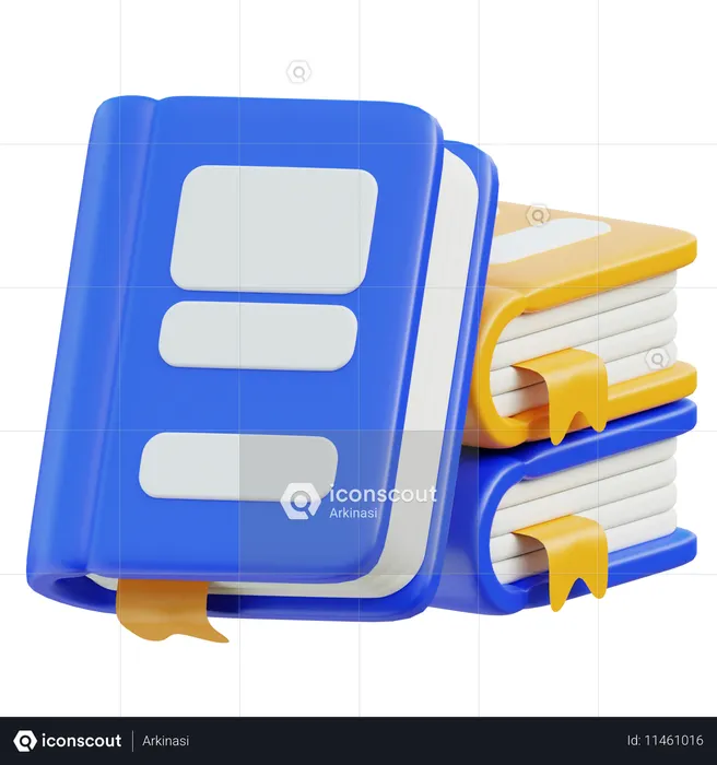 서적  3D Icon