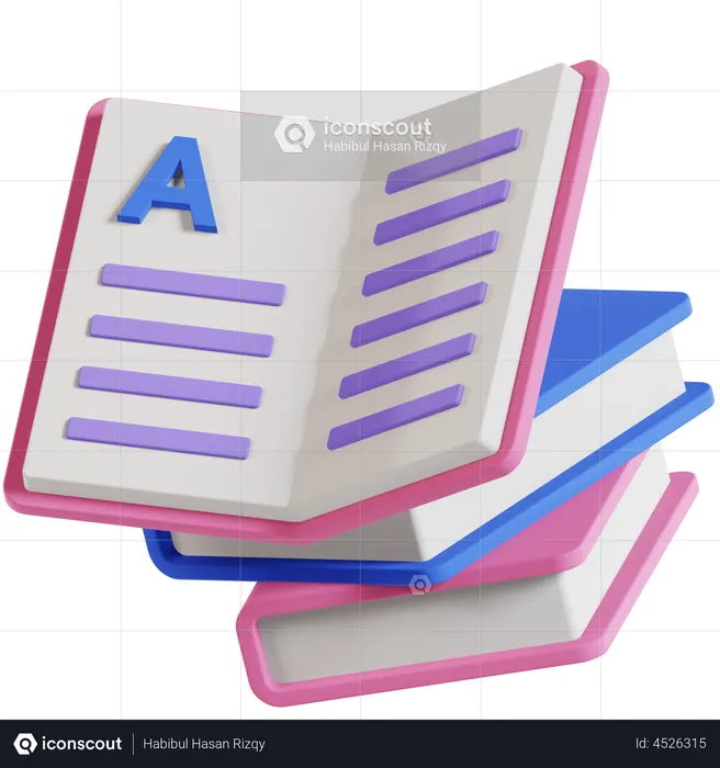 Books  3D Illustration