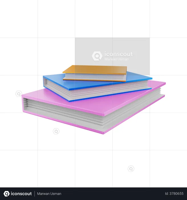 Books  3D Illustration