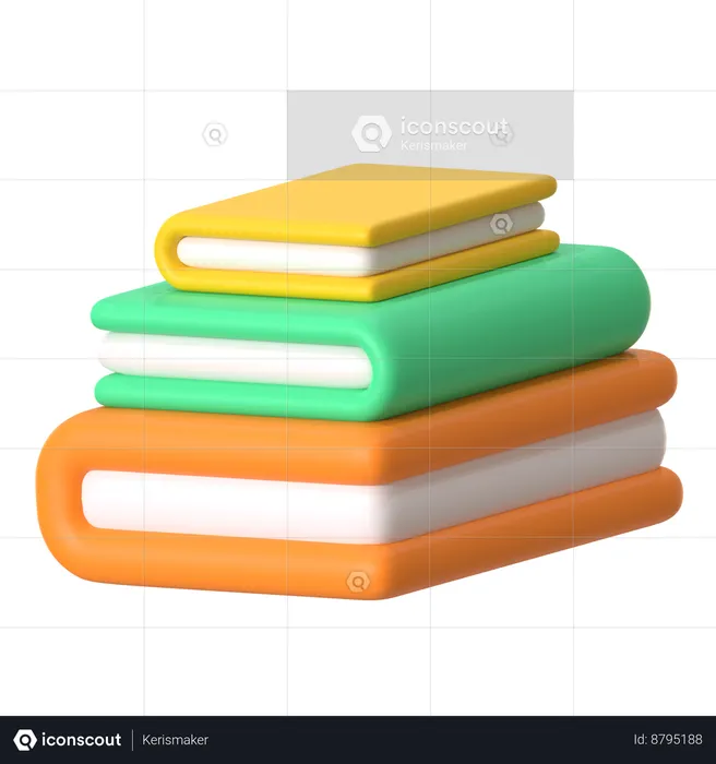 Books Stack  3D Icon