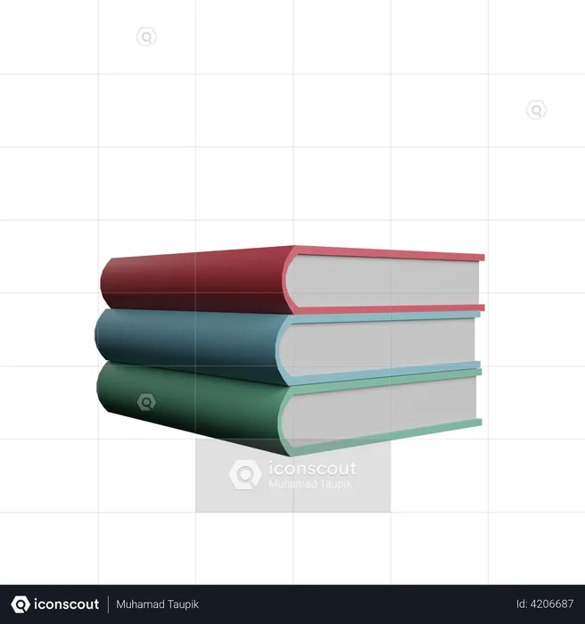Books stack  3D Illustration