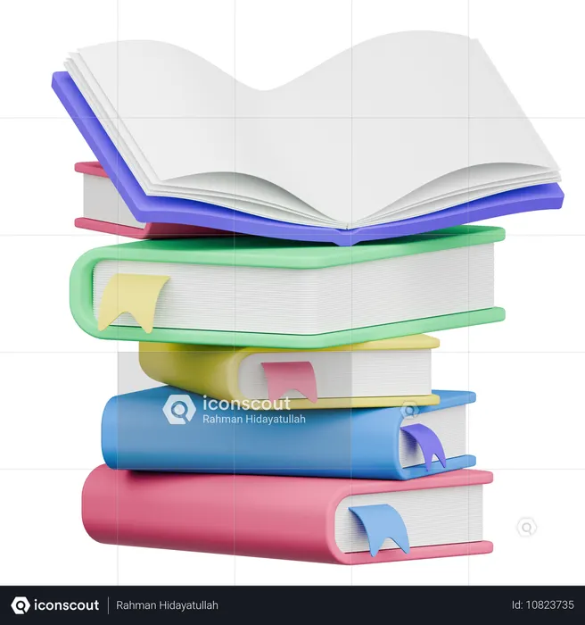 Books Stacks  3D Icon