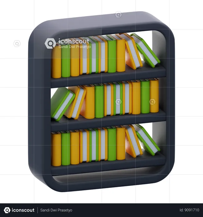 Bookshelf  3D Icon