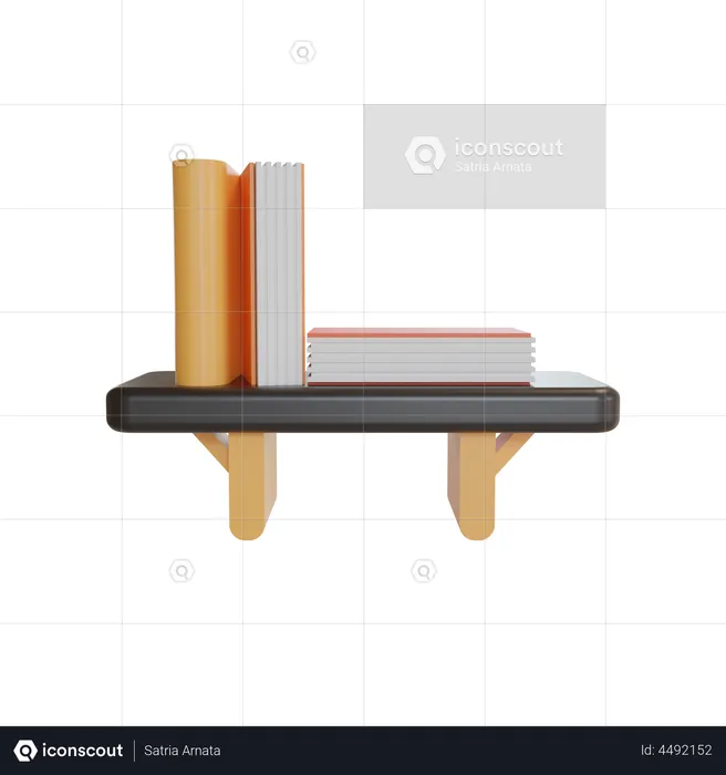 Bookshelf  3D Illustration