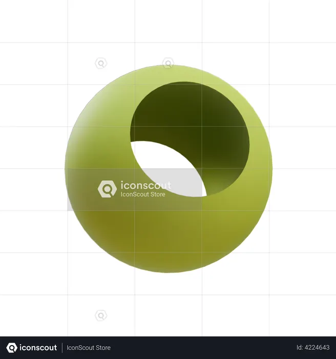 Boolesche Kugel  3D Icon