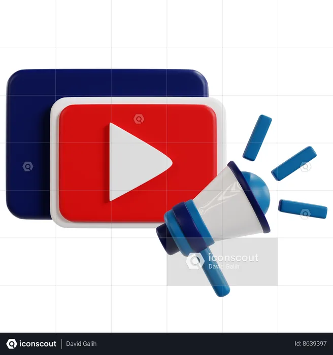 Boost YouTube Visibility Marketing  3D Icon