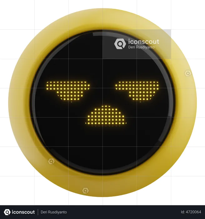 Bored Robot Emoji 3D Emoji