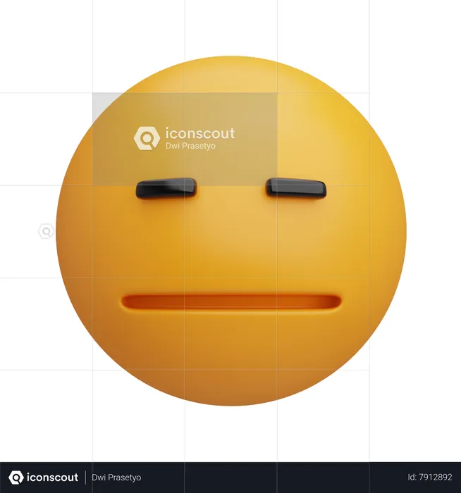 Boring Emoji 3D Icon