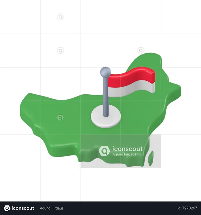 Borneo Island  3D Icon