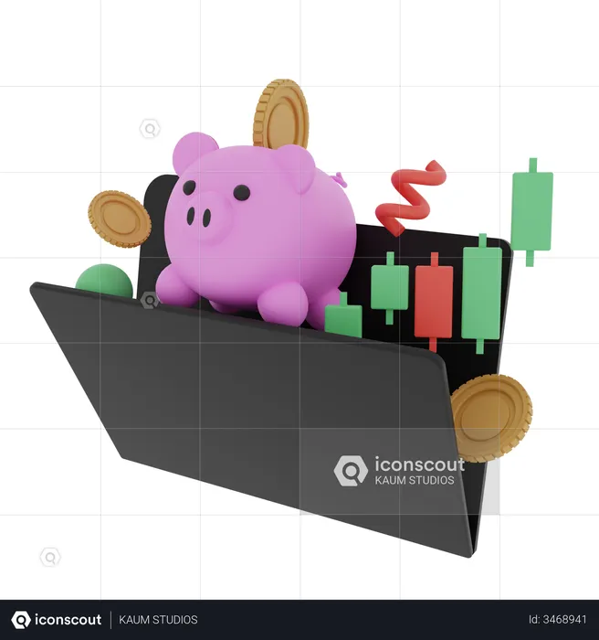 Investitionen an der Börse  3D Illustration