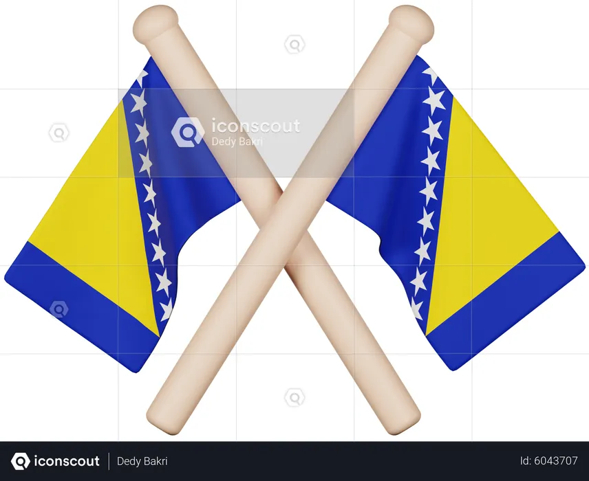 Bosnia and Herzegovina Flag Flag 3D Icon