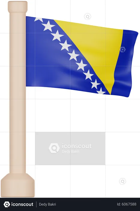 Bosnia and Herzegovina Flag Flag 3D Icon