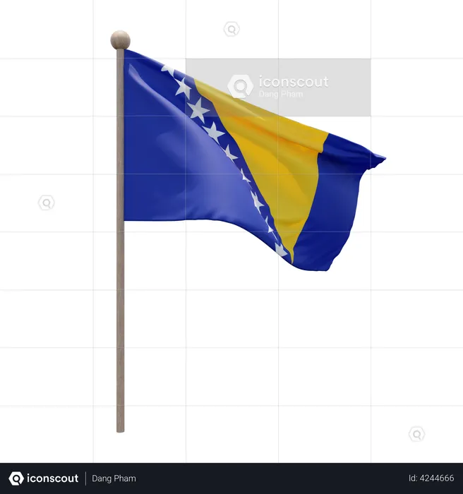Bosnia and Herzegovina Flagpole Flag 3D Flag