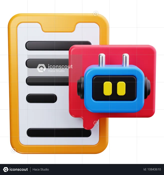 Bot with Mobile Phone  3D Icon