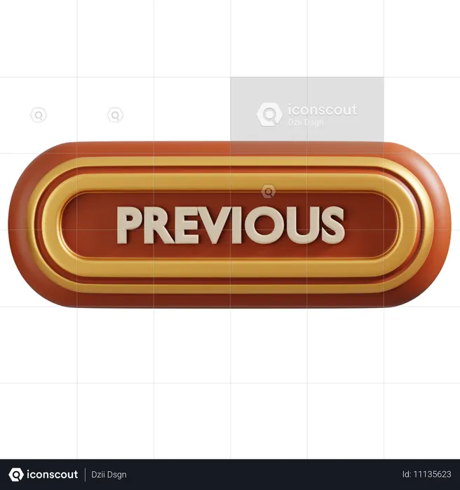 Botão anterior  3D Icon