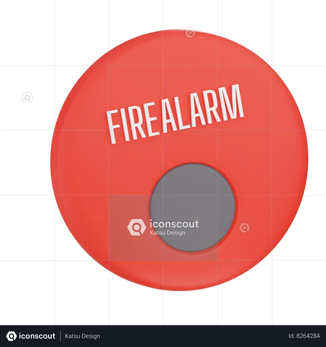 Botão de alarme de incêndio  3D Icon