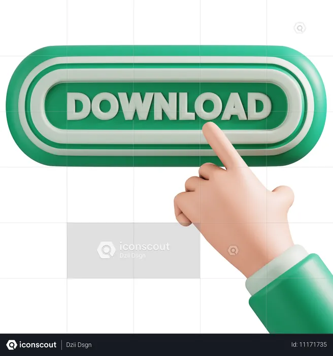 Botão de download  3D Icon