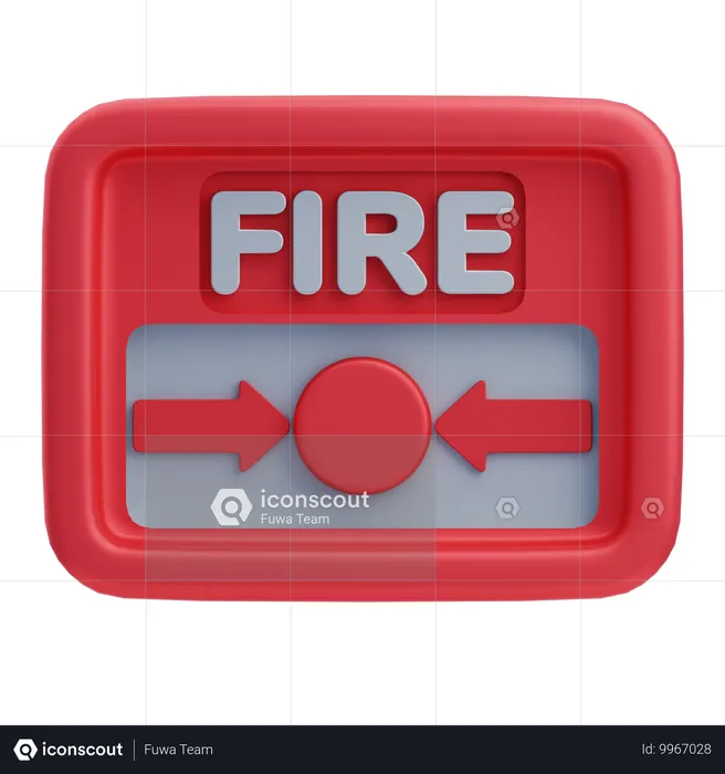 Botão de incêndio de emergência  3D Icon