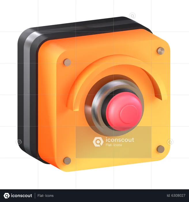 Botão de emergência  3D Icon