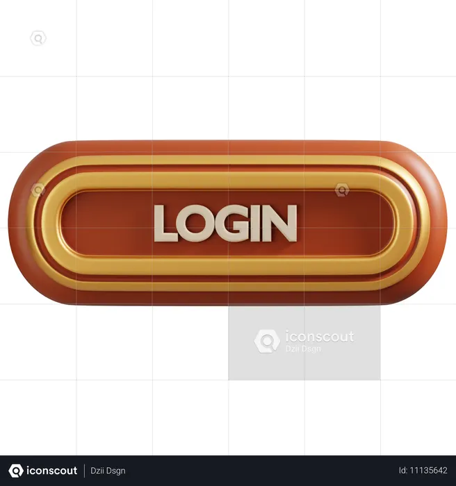Botão de login  3D Icon