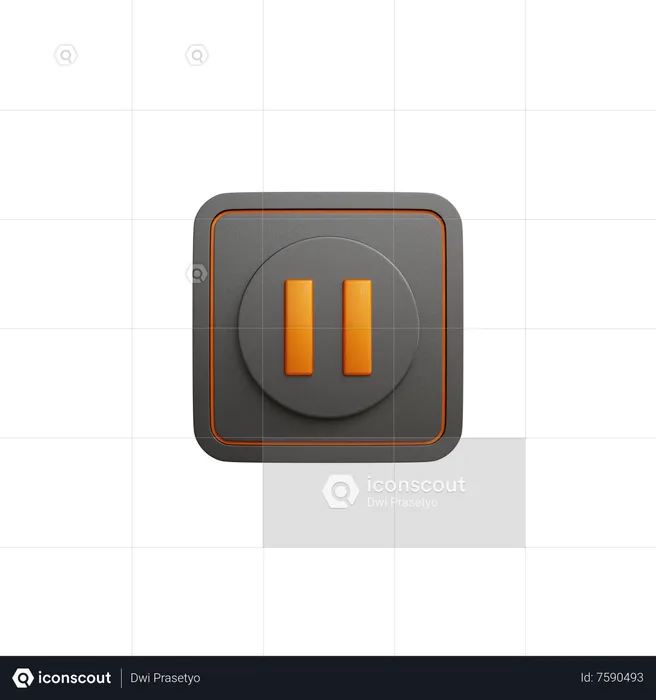 Botão de pausa  3D Icon