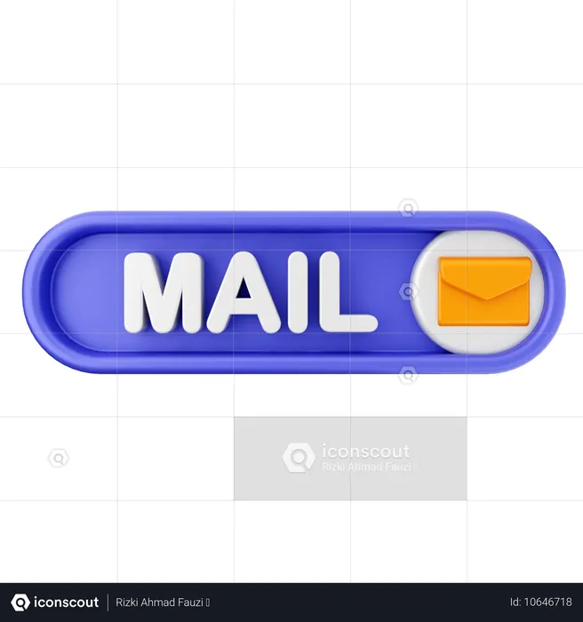 Botão de texto de e-mail  3D Icon