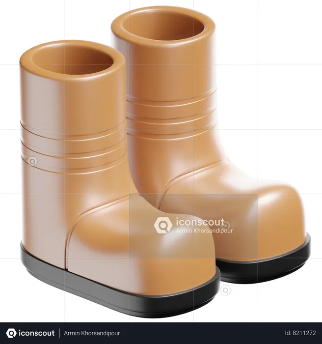 Botas de jardineria  3D Icon