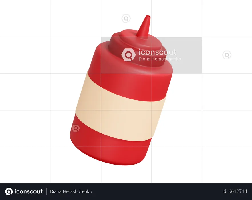 Botella de salsa de tomate  3D Icon