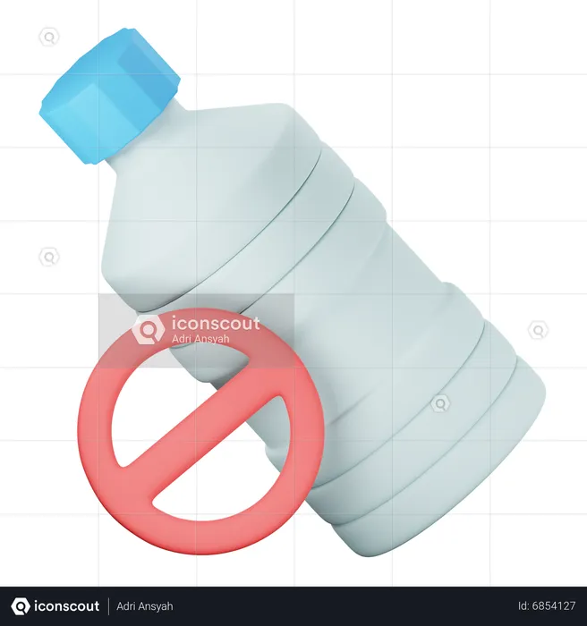 Sin botella de plástico  3D Icon