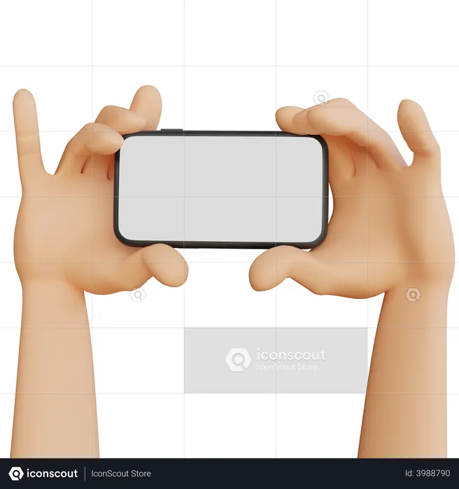 Both hand holding phone  3D Icon