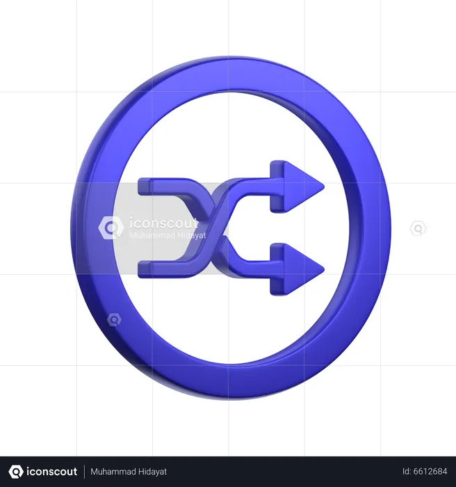 Botón de reproducción aleatoria  3D Icon