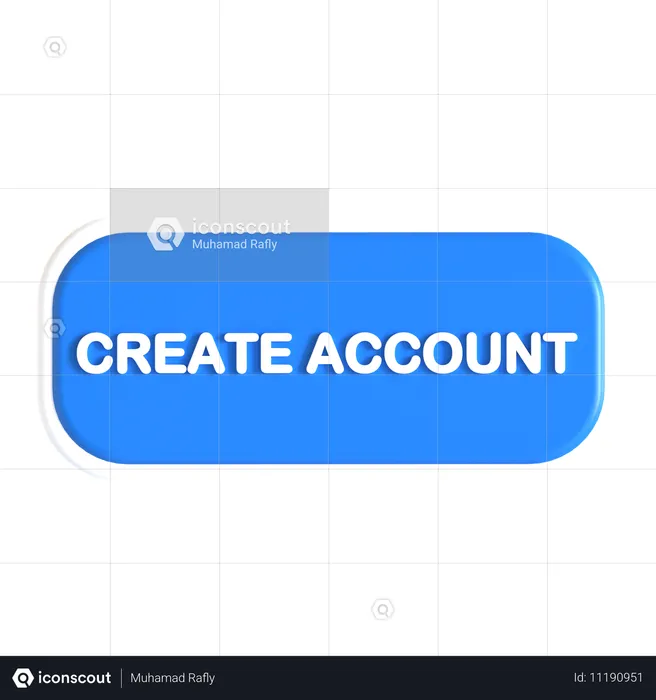 Botón crear cuenta  3D Icon