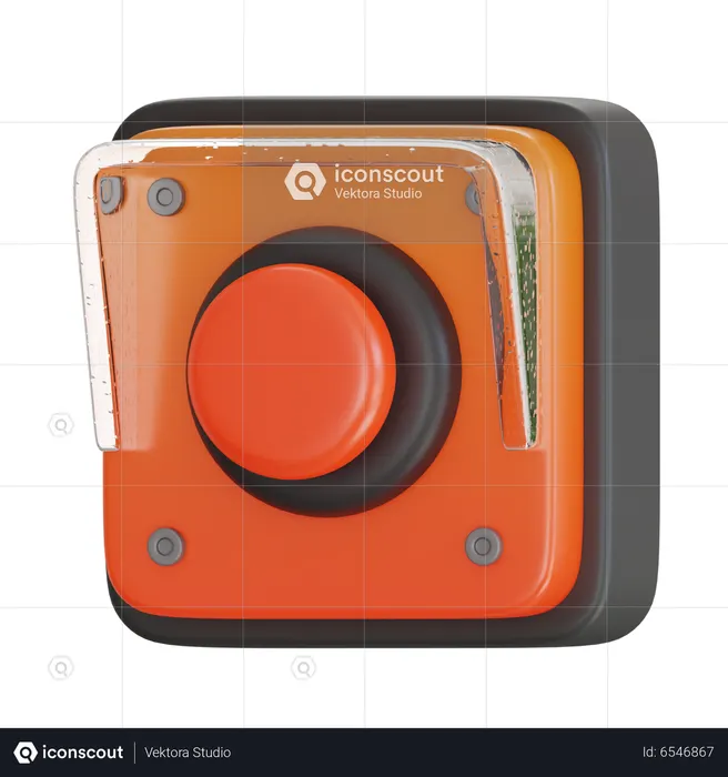Botón de alarma  3D Icon