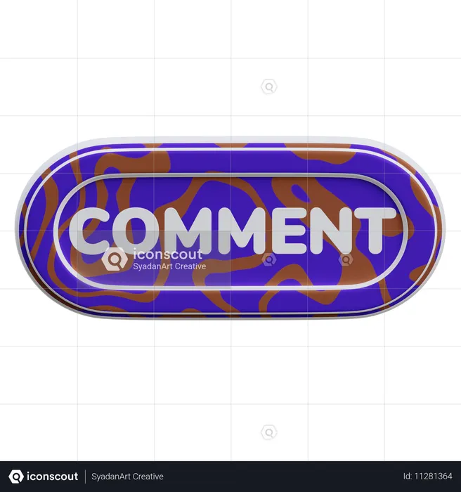 Botón de comentario  3D Icon