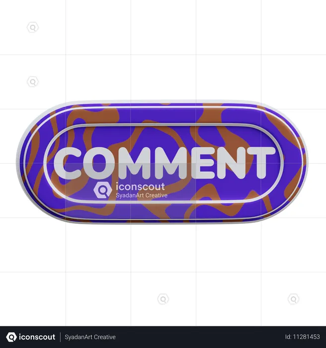 Botón de comentario  3D Icon