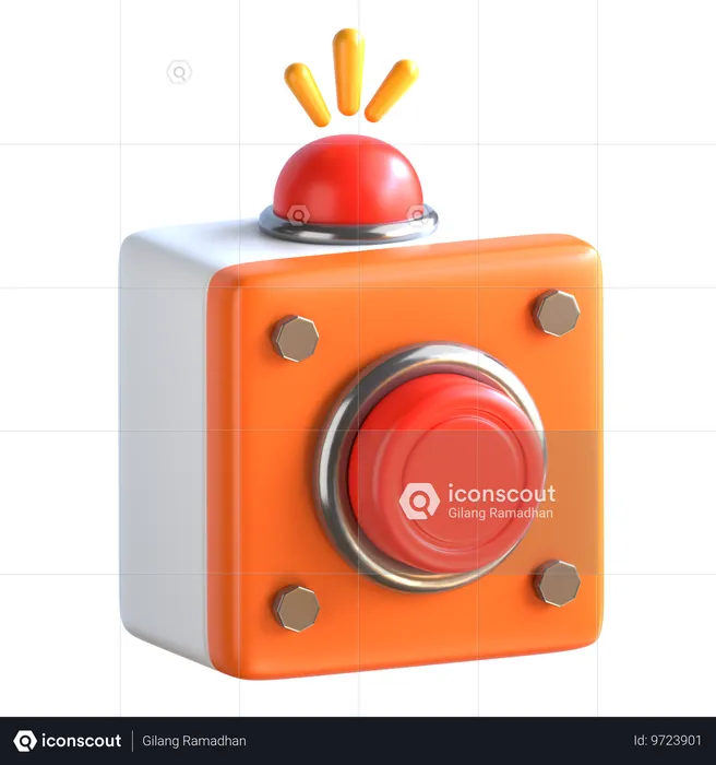 Boton de emergencia  3D Icon